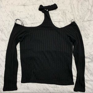 Black Off the Shoulder Long Sleeve